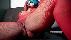 masked ebony teases with huge butt