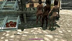 skyrim sex with multiple people involving assfucking, oral, and anal