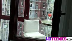 hot russian blonde teases with medium tits and solo fingering