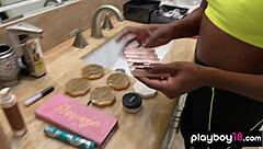 ana foxx fingers her dark pussy in lingerie