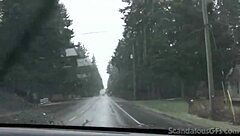 HD video of a girl fingering herself in a car