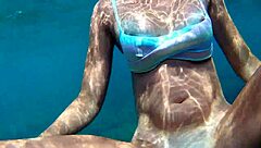 swimming without panties at beach