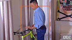 Redhead Therapist Courtney Blue Fucks Him with Shaved Pink Pussy