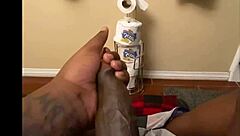 oh man, that big black cock moaning solo in the bathroom homemade session feels so intense