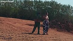 Lost girl fucked by two in forest and on tractor