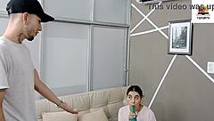 i take advantage of being alone at home to relax but my stepfather arrives and we have a moment - complete story