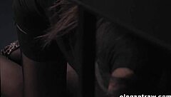 Watch Her Deepthroat That Massive Black Cock Bent Over!