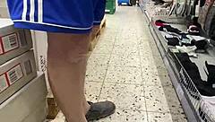 Old Man Flashing Cock in Supermarket!
