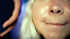 Why is this sexy blonde so eager to suck my hard cock on webcam?