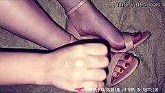 Amateur couple's sex tape with foot fetish to orgasm