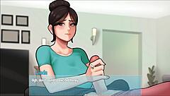 the mother-in-law maid bends over for risky doggystyle handjob in living room