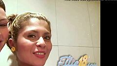 Ellie 18 Feels Intense Orgasm Licking Friend In Shower