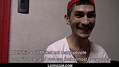 Young Latino Twink Earns Cash in Gym Shower Threesome