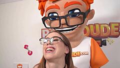 Slutty brunette Jackie Hoff sucks and fucks big cocks