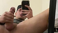 sexy frat guy joshuaaalewisss strokes his monster cock in the mirror and cums everywhere