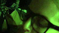 Blonde with big tits gives handjob and blowjob