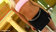 Watch Elenor finger herself solo in gonzo style, contrasting pleasure and tease on Give Me Pink.