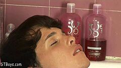 Nude Twink Strokes in Bubble Bath: Fun or Forbidden?