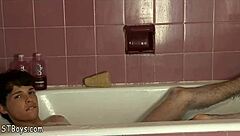 Nude Twink Strokes in Bubble Bath: Fun or Forbidden?