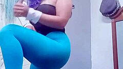 I masturbate my fat uncut cock with pocket pussy and cum inside