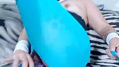 I masturbate my fat uncut cock with pocket pussy and cum inside