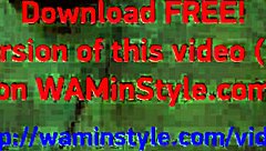 Wet look in home shower with see-through panties