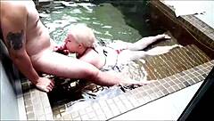 big ass slut blows by pool