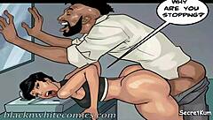 Big Black Cock Fucks Slutty Cartoon Babe Bent Over in Public Restroom