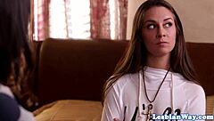 Busty lesbian MILF SCISSORING lovely teen 18+