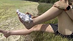 Foam feet foot fetish video with barefoot scenes and amateur enthusiasts