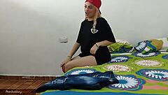 I wear stepbrother's clothes while he showers, suck him to stay, fuck hard until he cums