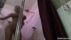 Nikita von james enjoys a relaxing shower