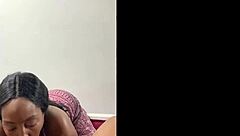 In this pov scene, a curvy milf sucks a monster black cock passionately.