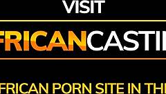 Busty African MILF takes white cock doggystyle