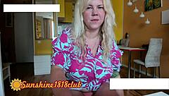 Webcam model shows big natural tits with dildo on July 3rd