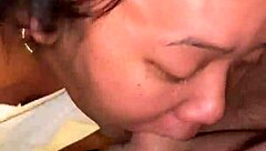 Jessica delivers an intense deepthroat blowjob with her asian tits