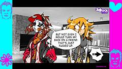 Twins In Hentai Threesome Blowjob