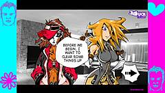 Twins In Hentai Threesome Blowjob