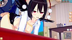 Babe sucking cock with big tits and ass