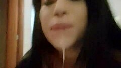 i'm sucking this slobbery cock while fucking my big tits and winking my milky ass