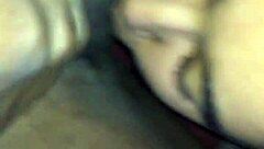 ebony babe gets rimjob and creampie cumshot