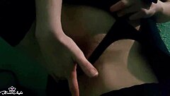 this minx jerking her hairy pussy in public till crazy orgasm?