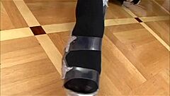 huge cock cums on feet after blowjob and anal sex