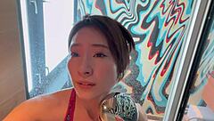 Japanese amateur celebrity roleplay in high definition sauna reality