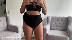 Liiateam masturbates to cum 3 times on shaved pussy?