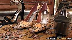 elle worships big black cock with her feet!