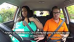 Wow, fat ebony banged hard in moving car!