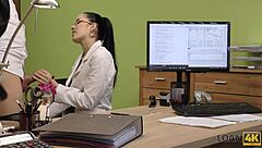 Loan4K: Czech Teen in Glasses Gets Bent Over for Blowjob Casting with Agent