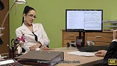 Loan4K: Czech Teen in Glasses Gets Bent Over for Blowjob Casting with Agent