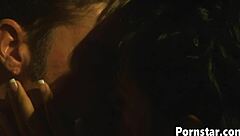 kaylani lei demonstrates her blowjob skills outdoors